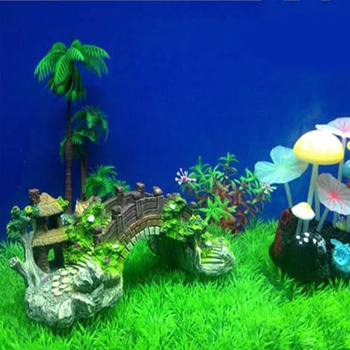 Image of Resin Arch Bridge Aquarium Ornament - Miniature Garden Decor for Fish Tank, Terrarium & Fairy Garden, Durable Artificial Bridge Model for Indoor /Outdoor Landscape Accessories