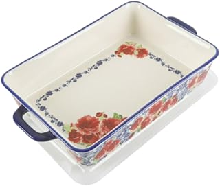 Pioneer Woman Heritage Floral Ceramic Baker with Lid, 9