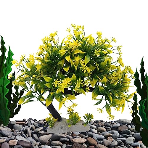 Decorhome Plantas de acuario falsas, coloridas plantas y flores para acuario realistas | Decoraciones de acuario, accesorios de acuario de tortugas, decoraciones de acuario, plantas