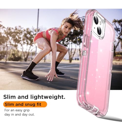 AICase for iPhone 15/14/13 Case Clear Glitter Bling 3 in 1 Heavy Duty Drop Protection Full Body Rugged Shockproof/Dust Proof 3-Layer Military Protective Tough Durable Cover for iPhone 13/14/15 6.1"_4 by AICase - Used condition - Image 7