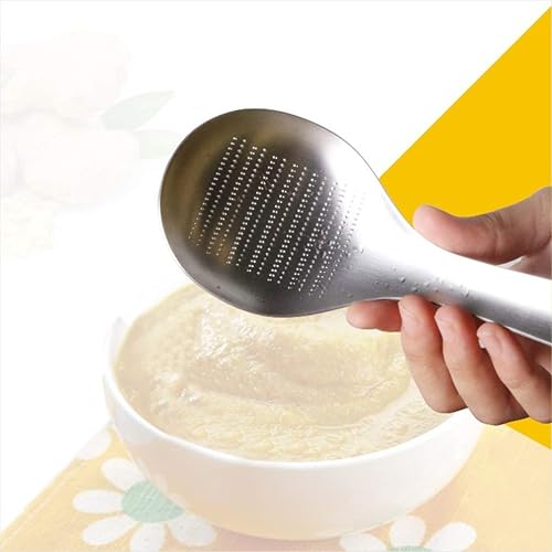 Miniatura 5 de UPKOCH Cuchara de cocina multifuncional, cuchara de acero inoxidable, prensa de ajo, trituradora de jengibre, herramienta de molienda, cucharas de