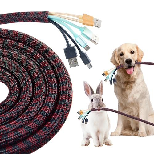 QCSIW Split Cable Sleeve, 1/2 Inch 10ft Black Red Braided Wire Loom for Home Cable Management, Pet Chew Protection and DIY Cord Organizer for Desk and Home Theater
