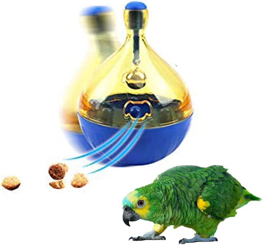 Parrot Foraging Toys Tumbler Ball with Bell, Intelligence Train Interactive Puzzle Treat Tumbler Ball for Bird Parrot Budgie Parakeet Cockatiel Cockatoo-image-19