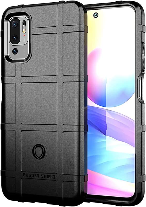 Hard Case for Redmi Note 10T 5G, Heavy Duty Shockproof Military Grade Drop Tested Field Case Super Sturdy Bumper Full Body Rugged Hard Cover for Redmi Note 10T 5G - Black