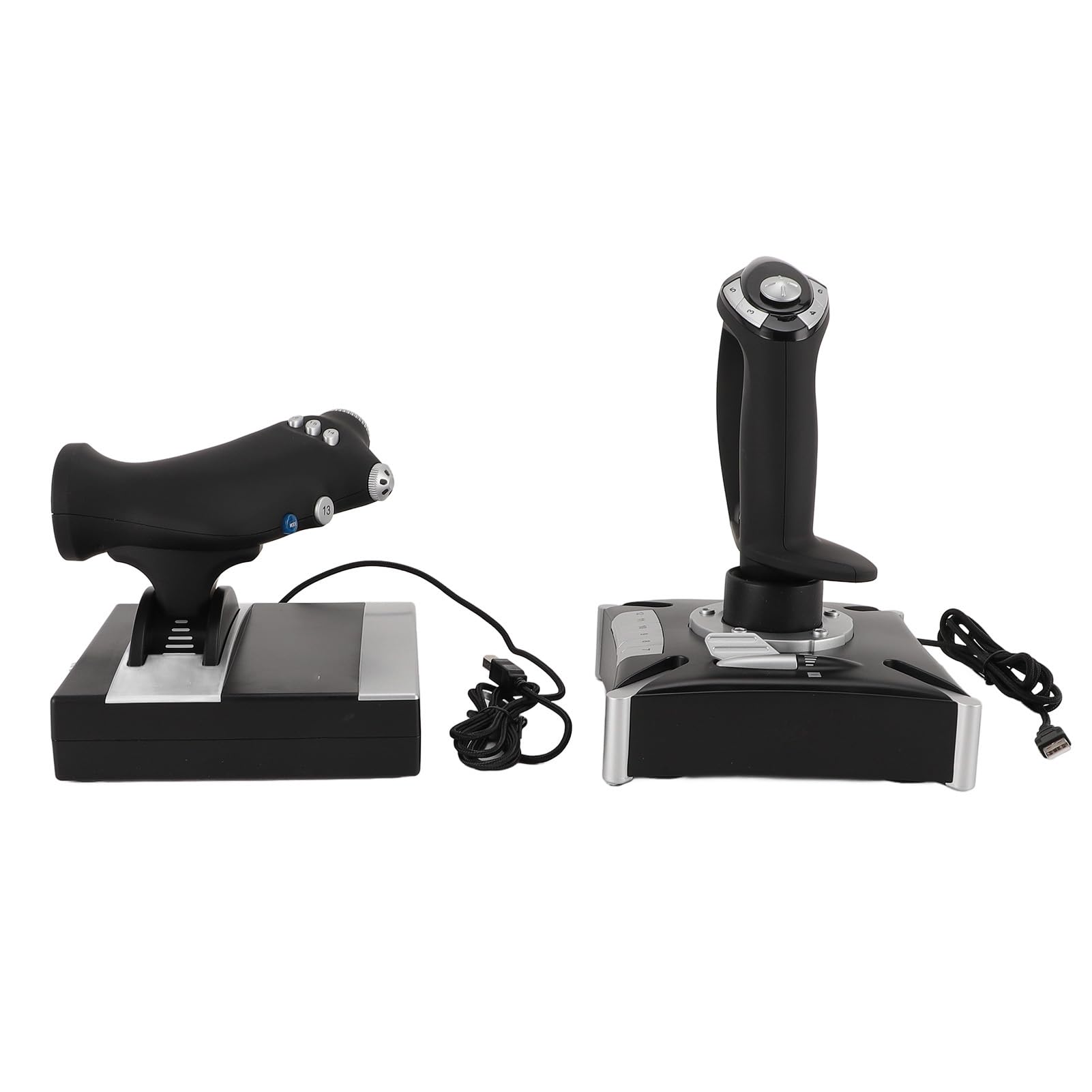 CHICIRIS Vibration Flight Simulator Joystick with Throttle Rudder for