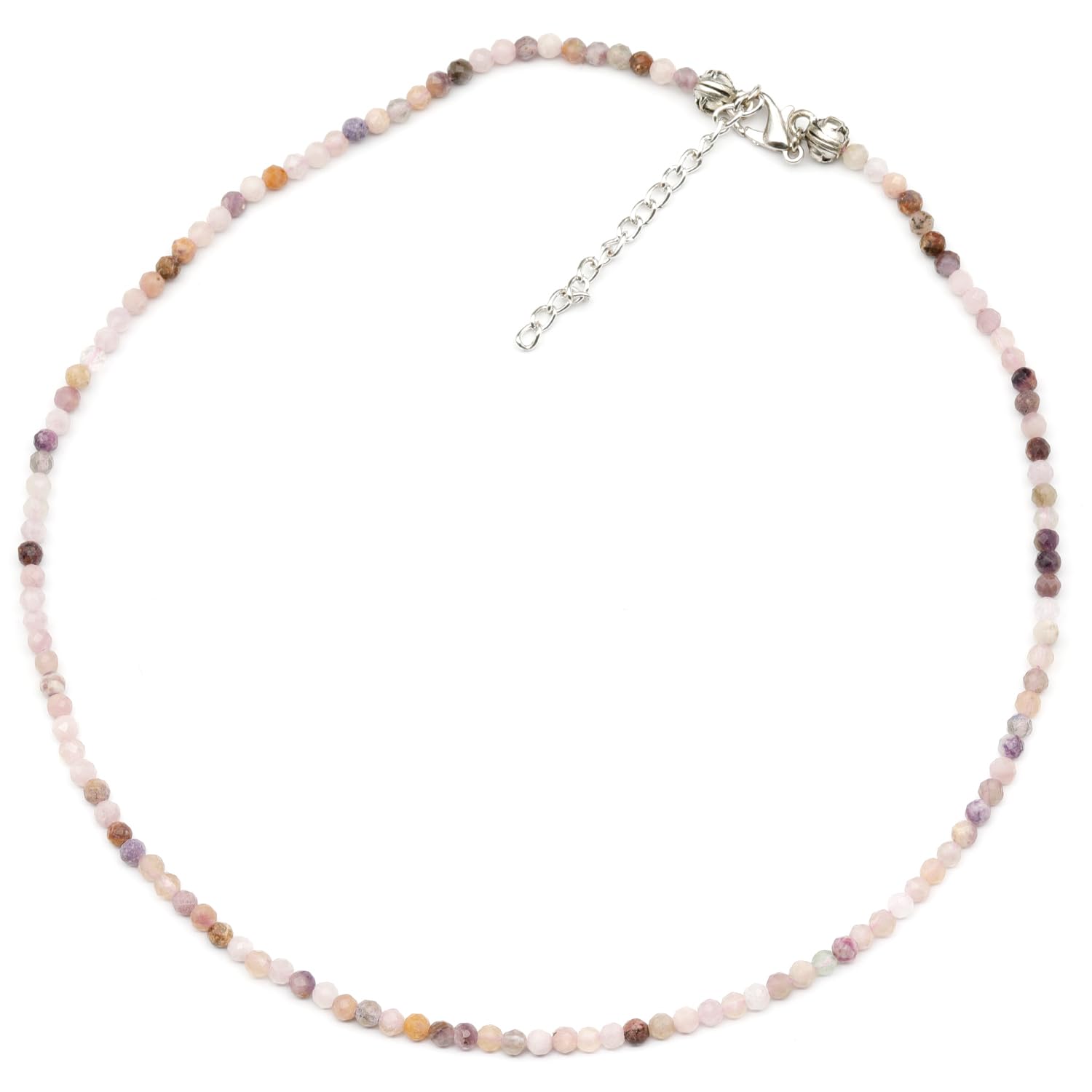 ElisaJewelryArt - Natural 3mm Labradorite Choker Necklace Genuine Gemstone Strenght Stone Clasp Closure Necklace Unisex Necklace
