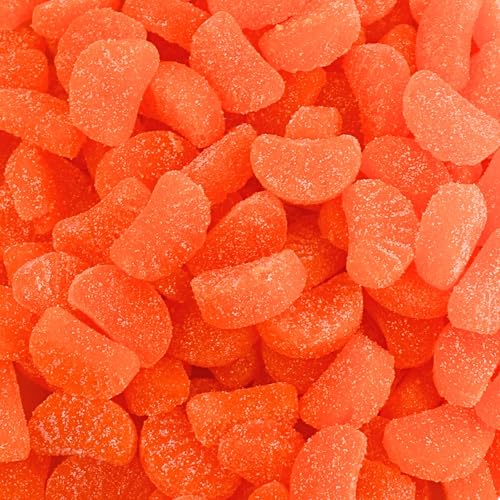 Bright Orange Slices Candy - Sugar Dusted Fruit Shaped Jellies, Candied All Orange Old Fashioned Fruit Slices Jelly Candy - by Queen City Candy Cave (1 Pound)