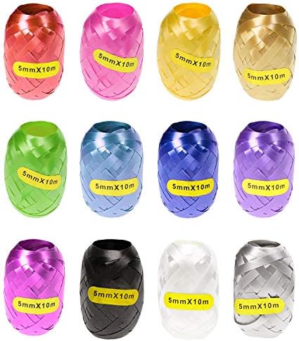 Penta Angel Christmas Curling Ribbon 12 Colors 120M Gift Ribbon Balloon String for Christmas Thanksgiving Wedding Party Decoration Craft Bows Balloon Gift Wrapping Florists Showers