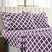 Lux Decor Collection Bed Sheet Set - Brushed Microfiber 1800 Bedding - Wrinkle, Stain and Fade Resistant - Hypoallergenic - 4 Piece (Queen, Quatrefoil Purple)