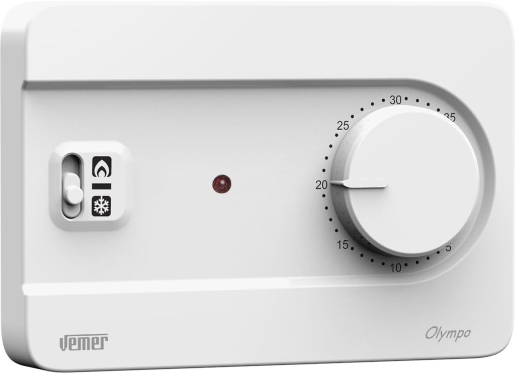 Olympo Wall Thermostat with Knob A Batteries, VE757300
