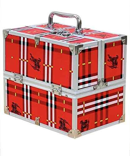 Image of Adson Professional Beauty Women's Makeup Bag, Cosmetic Box, Vanity Case /Box, Trousseau Box, Bridal Jewellery Organiser (Red)