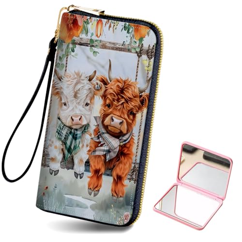 Long Wallet for Women, PU Leather Wristlet Wallet with Zipper Credit Card Holder Pocket Business Travel Wallet