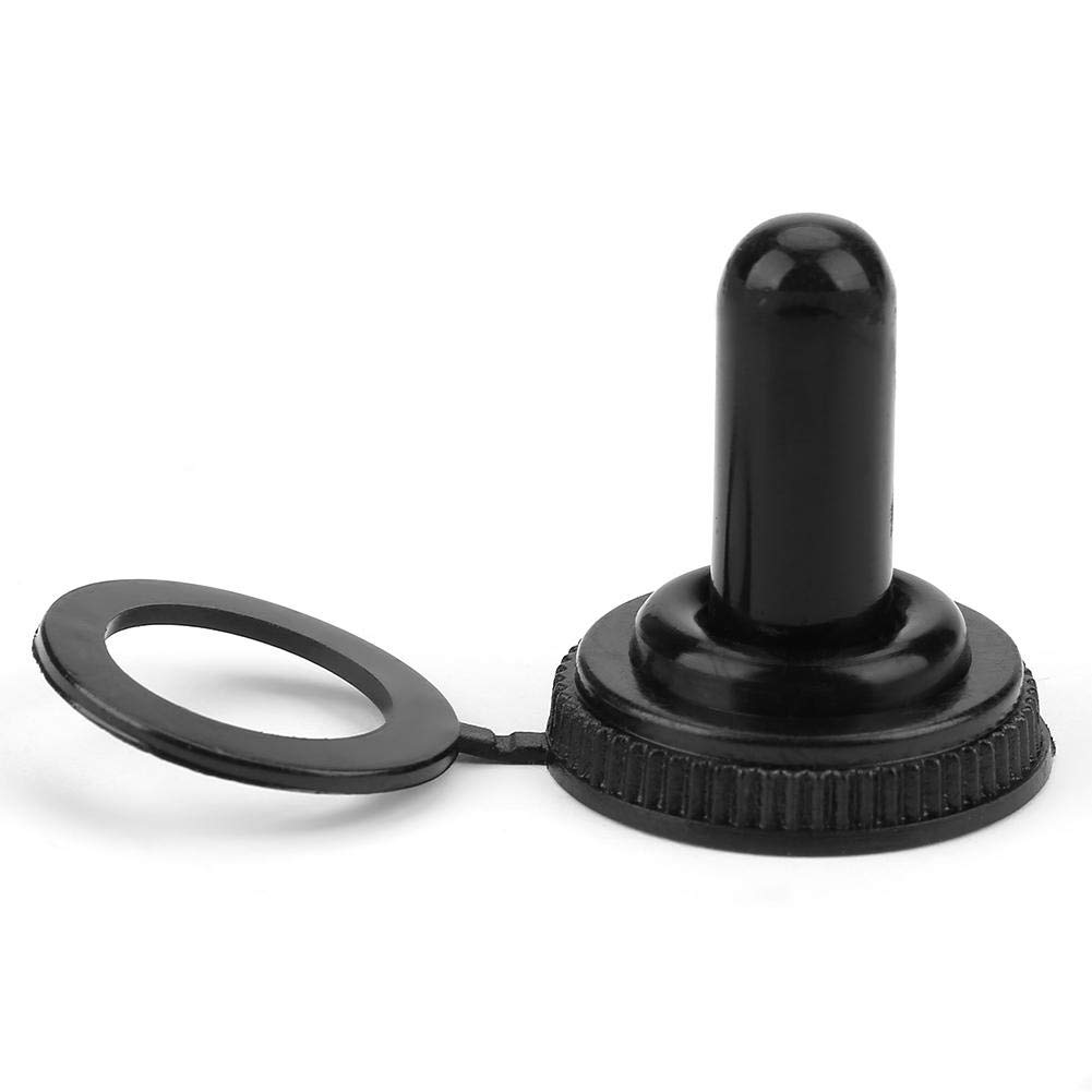Hilitand Black Toggle Switch Waterproof Cap 20Pcs 12Mm Rocker Toggle Switch Waterproof Rubber Cap Boot Cover Power Equipment