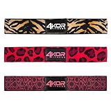 4KOR Bandas de resistencia con estampado animal, entrenamiento de barra o pilates - 3 niveles