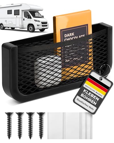 Vicera Ablagenetz für Camper und Wohnmobile - Aufbewahrungsnetz aus robustem Kunststoff und elastischem Netz