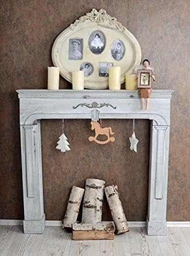 Revêtement de cheminée décoratif blanc - Console de cheminée shabby chic - Console de cheminée romantique « Villa