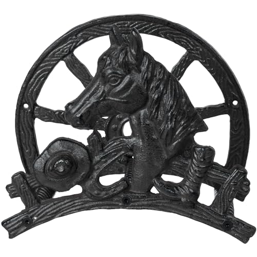 MyGift Cast Iron Hose Holder - Wall Mount with Vintage Scrollwork