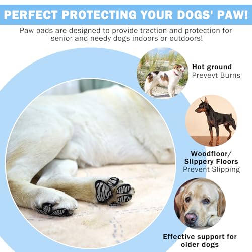 SCENEREAL Protetor de pata antiderrapante para cães idosos pequenos, médios e grandes, adesivos de p