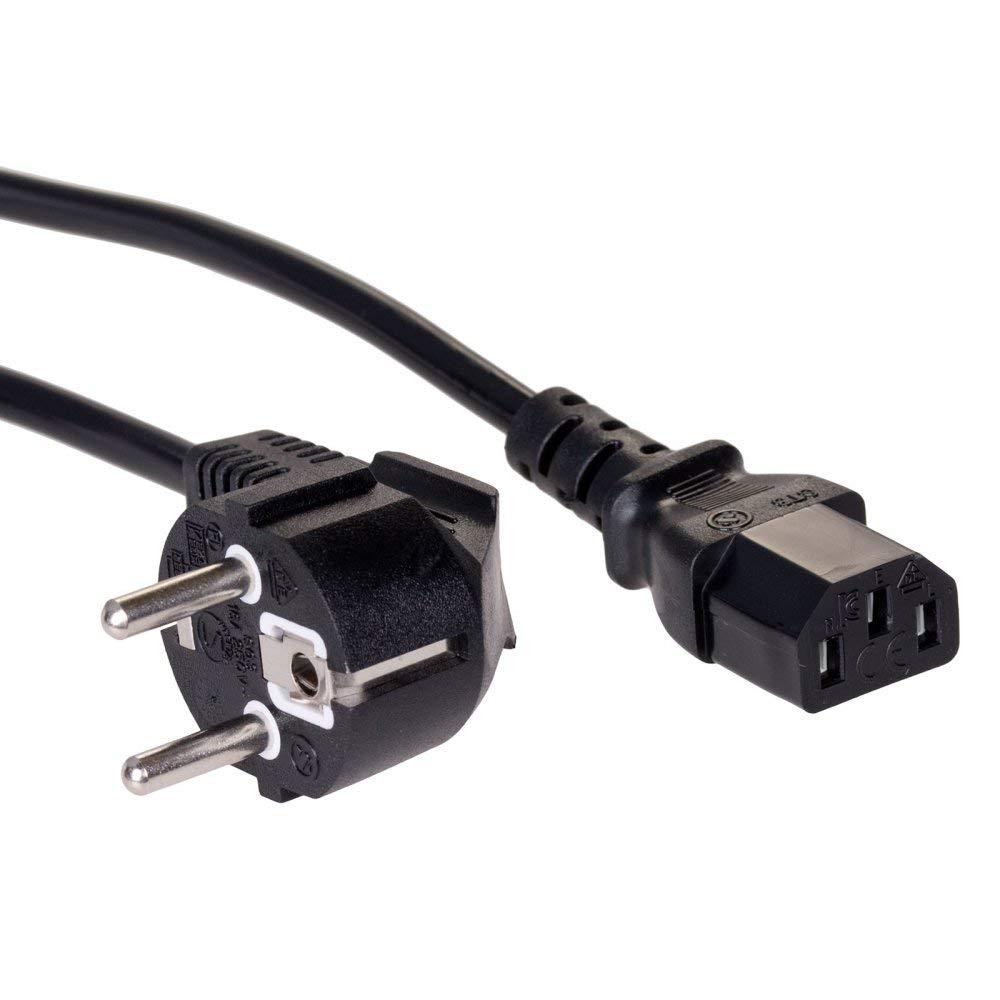 AKYGA AK-PC-01C – hochwertiges Stromkabel, 1,8 m, schwarz, geeignet für PC, Drucker und Bildschirme