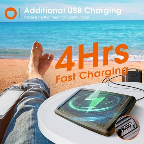 image for addlon 54FT(48+6) Solar String Lights Outdoor Waterproof with USB Char