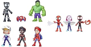 Hasbro Marvel Spidey and His Amazing Friends Hero Reveal Multipack with Mask-Flip Feature & Marvel Spidey and His Amazing Friends Figure 3 Pack, 4-Inch Scale Action Figures
