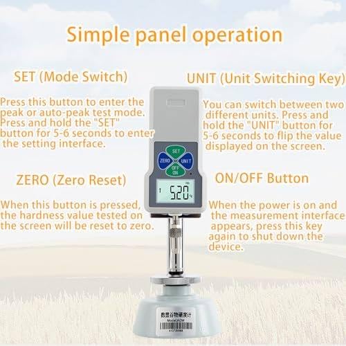 Comprobador digital de dureza de grano LCD de alta precisión 6