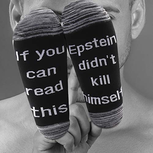 LEVLO Funny Conspiracy Socks If You Can Read This Epstein Didn't Kill Himself Socks Husband Christmas Socks4