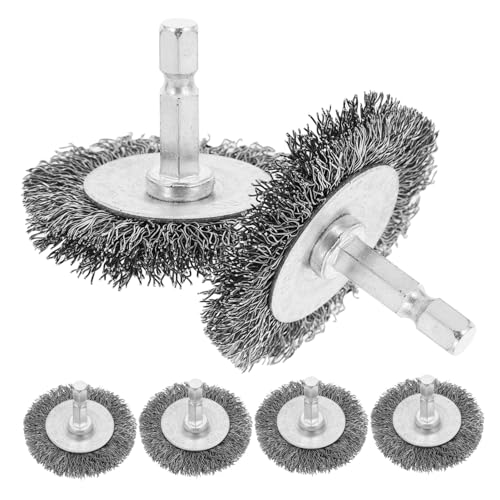 Unomor Handle Wire Brush Head 6pcs Wire Brush Wheel for Metal Cleaning for Drill and Grinder