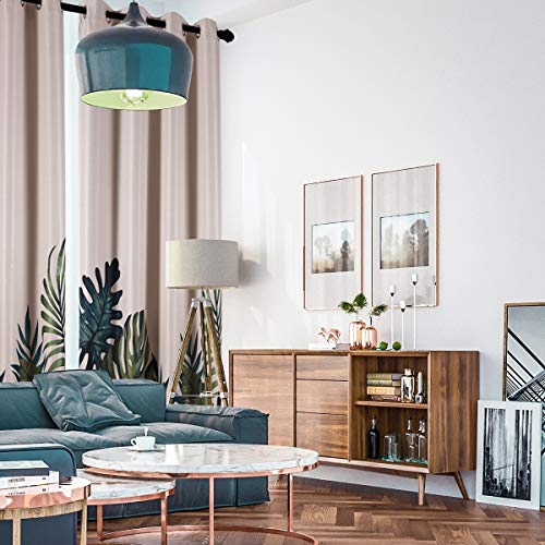 Taisier Home Palm Leaves Print Exotic Style Nature Artwork,2 Panel Fashion Grommet Top Thermal Insulated Room Darkening Curtains,Printing Curtain Leaves(84" Print Curtain) #TOP2