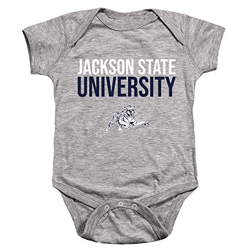 Jackson State University Official Stacked Unisex Infant Snap Suit for Baby, Athletic Heather, Small (6 Months)