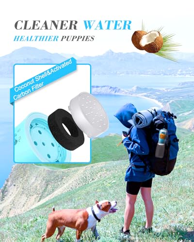 Paoakaola-Dog-Water-Bottle-2-in-1-Leak-Proof-Portable-Pet-Water-Bottle-with-Food-Container-Outdoor-Portable-Water-Dispenser-for-Dog-Puppy-Supply-for-Walking-Hiking-Camping-Travel-19oz-Blue