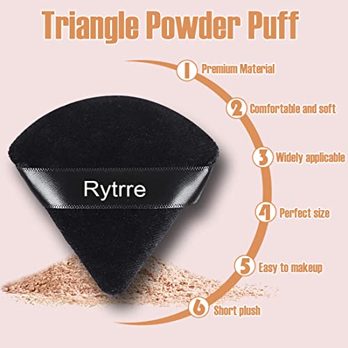 Rytrre 12 Pieces Triangle Powder Puff Face Makeup Sponge Soft Velour Powder Puffs For Loose Powder Body Powder Cosmetic Foundation Beauty Sponge, Stocking Stuffers Gift For Women (Black And Flesh) #TOP1
