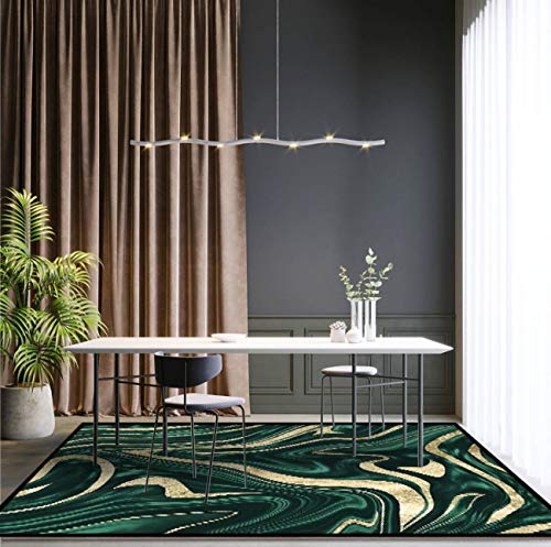 Emerald Green Black Gold Marble 1 Decor Art Rugs Soft Non-Slip Indoor Outdoor Living Room Bedroom Kids Room Modern Home Decor Carpet Mat Yoga Mat Runner Rugs Doormat #TOP2