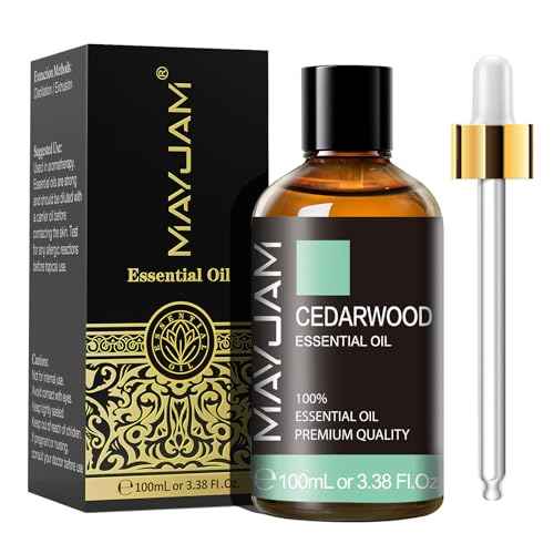 MAYJAM Cedarwood Essential Oils 100ML, Cedarwood Oil for Diffuser, Humidifier, DIY, Home, Office