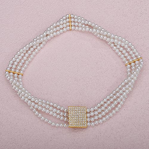 Wiwpar Bridal Belt - Sexy Bridesmaid Dress Waist Crystal Rhinestone Pearl Belt for Wedding Prom Dress3