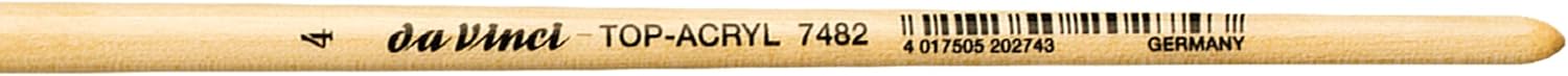 da Vinci Oil & Acrylic Series 7482 Top Acryl Paint Brush, Filbert White Synthetic with Long Natural Polished Handle, Size 4