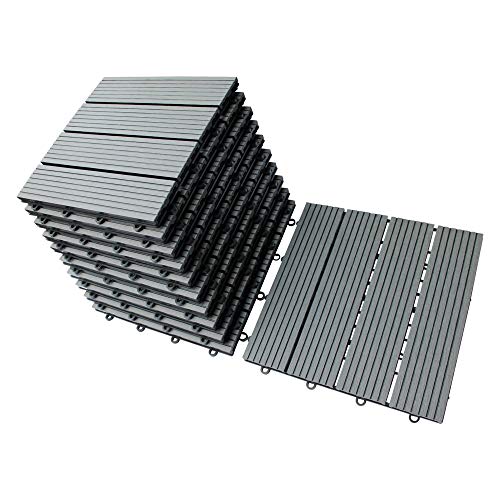 Preisvergleich Produktbild Top-Multi WPC Holz Fliese 30x30cm ANTHRAZIT Muster