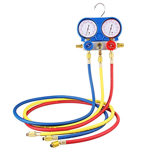 B4B BANG 4 BUCK AC Diagnostic Manifold Gauge Kit for Air Conditioning Charging/Vacuum Pump Evacuation, Fits R134A R404A R410A and R22 Refrigerants
