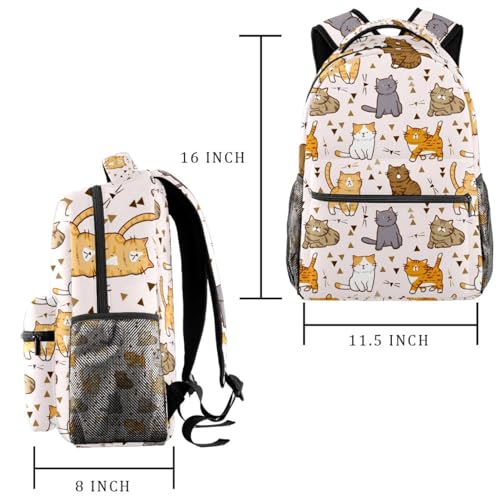 Sac à dos chat multicolore idéal pour le collège et les sorties d'adolescents