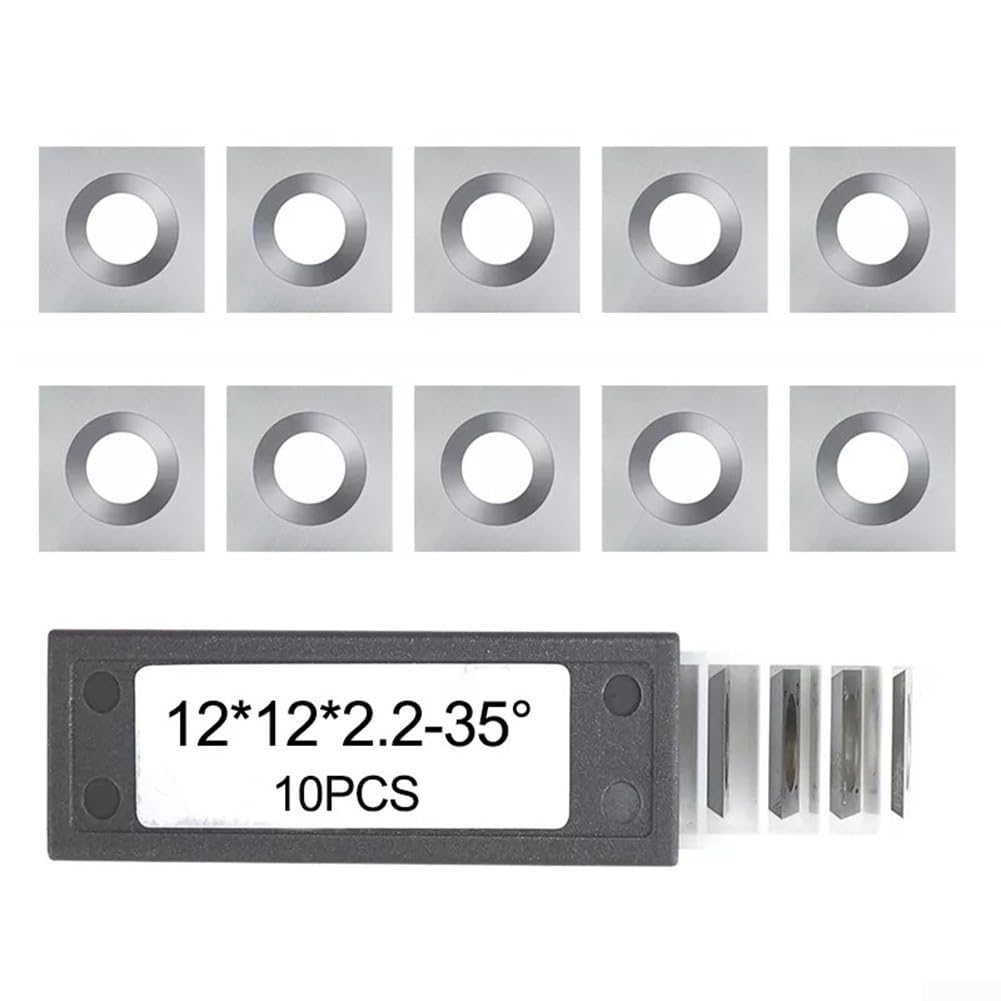 HpLive 10 Stück Hartmetall Wendeplatten 12x12x2.2mm Quadratisch für Holzbearbeitung Drehbank Hobel Ersatzklingen