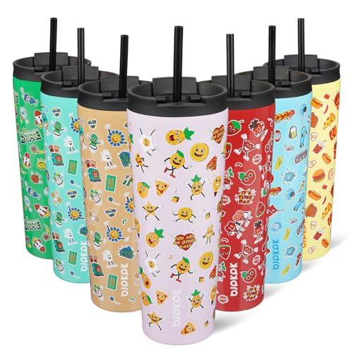 Image of BJPKPK 26 oz Coffee Tumbler with Straw, Insulated Stainless Steel Cup