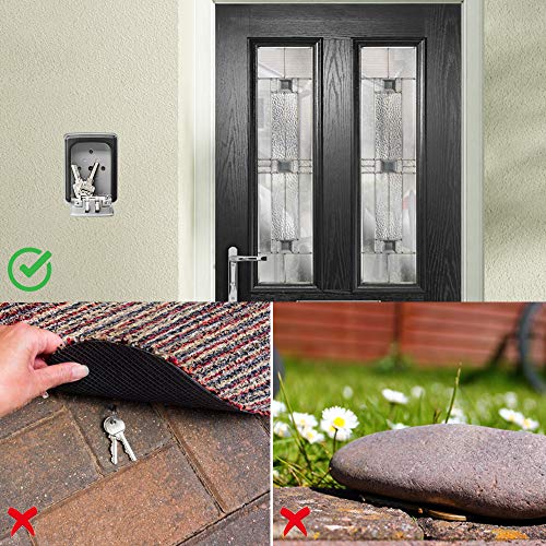 image for Key Lock Box Wall Mount - TOWOKE Waterproof Combination Key Safe Box f