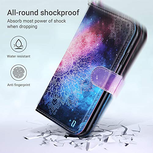 ULAK iPhone Xs Max Wallet Case, Premium PU Leather Case with Kickstand Card Holder ID Slot and Wristlet Shockproof Protective Cover for Apple iPhone Xs Max, Mandala Floral - Thumbnail 3