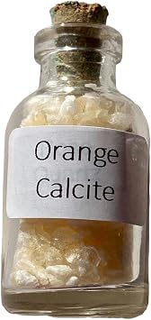Orange Calcite Crystal Mini Gemstone Bottles Many Different Crystals! Calcite Orange