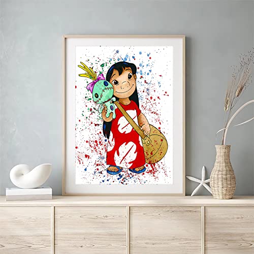 Lilo & Stitch Poster Canvas Coachella Watercolor Wall Art Prints Kids Room Decor Hd Print Painting 8X10Inch For Living Room Home Yaxedxul #TOP5