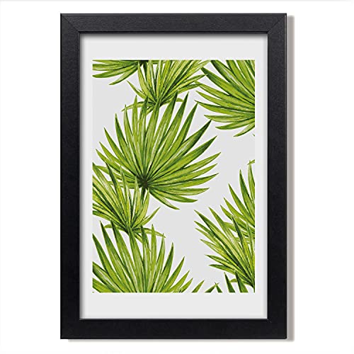 Cadre en bois photo affiche moderne 20x30 cm feuilles tropicales