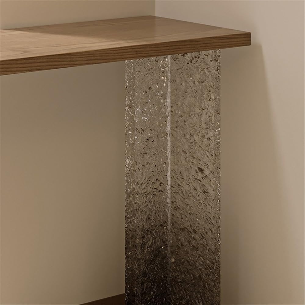 Table de Bar Table de Bar Salon en pin, Table Basse Semi-Circulaire Longue Hauteur for espaces étroits(180 * 40 * 105cm)