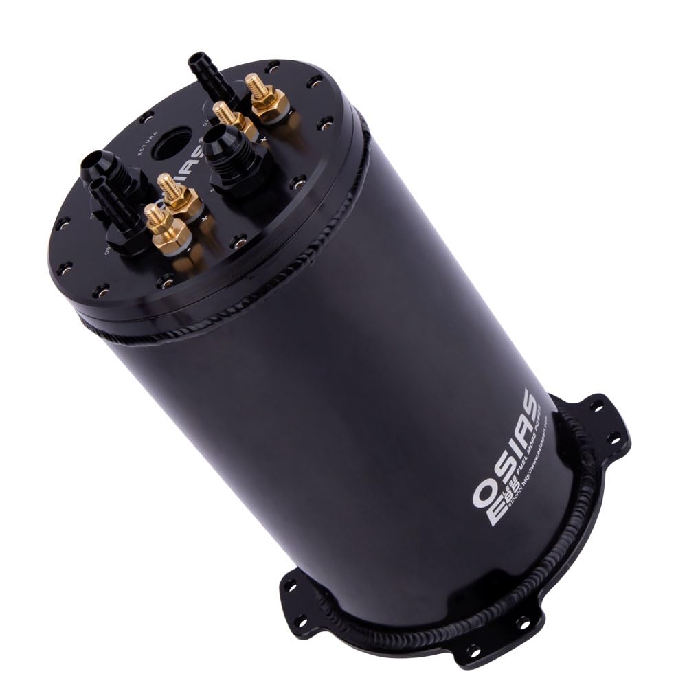 As, エス Sucker tank OSIAS 2.6L/2.8L 8AN Fuel Surge Tank For Single or Twin 39mm-40mm