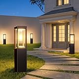 TuyLuxe Solarlampen für Außen Garten 4 Stück, Quadrat Solarleuchten für Außen mit Hell Warmweiß, IP65 Wasserdicht Solar Gartenleuchten Wegeleuchte für Rasen Terrasse Weg Outdoor Einfahrt Deko