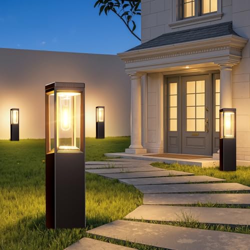 TuyLuxe Solarlampen für Außen Garten 4 Stück, Quadrat Solarleuchten für Außen mit Hell Warmweiß, IP65 Wasserdicht Solar Gartenleuchten Wegeleuchte für Rasen Terrasse Weg Outdoor Einfahrt Deko